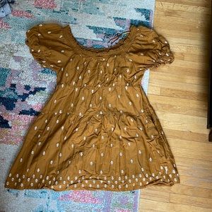 Gold & white mini dress